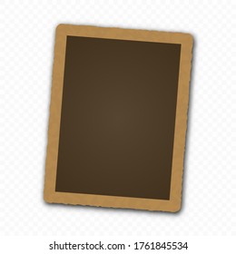Retro realistic vector photo frame on transparent background