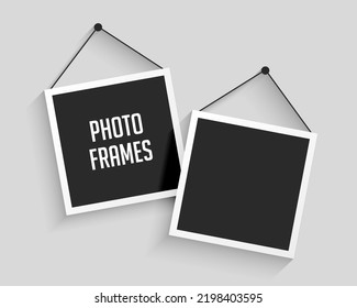 Retro realistic vector photo frame placed on transparent background. Template photo design. Frames on wall. Photo or picture painting art gallery in interior vector