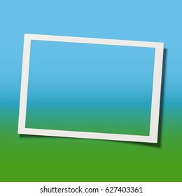 Retro realistic vector photo frame with shadow effect isolated. Template photo design.