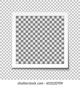retro realistic vector photo frame, Template photo design textures. Isolated on transparent background