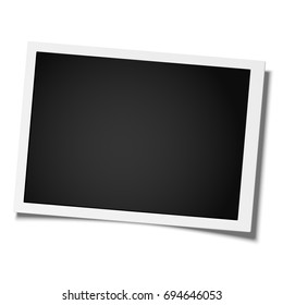 Retro realistic vector photo frame placed on white background. Template photo design.