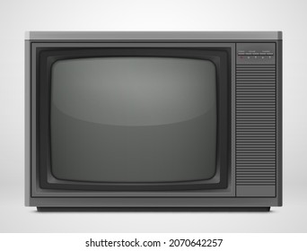 Retro Realistic Wide TV Set from 80s or 90s