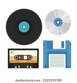 
Retro Record Element Vector Illustration