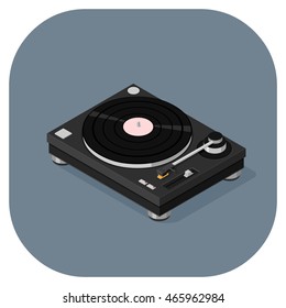 Retro Record player icon.
DJ Turntable vector.