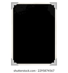 Retro rectangle photo frame with metal corners
