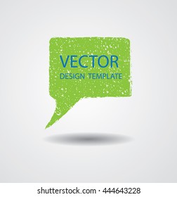 Retro Rectangular Bubble Cloud Icon. Grunge Brush Stroke. Vector.