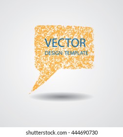 Retro Rectangular Bubble Icon. Grunge Brush Stroke. Vector.