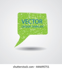 Retro Rectangular Bubble Speech Icon. Grunge Brush Stroke. Vector.