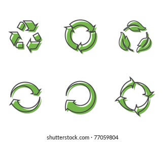 Retro recycling icons