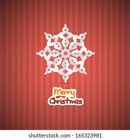 Retro Red Abstract Vector Merry Christmas Background
