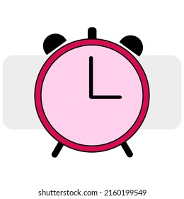 Retro red alarm clock icon. Pop art style. Vector illustration. stock image. 
