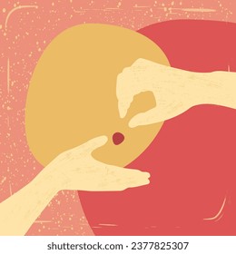 Retro Red Art Set. Symbolic Artistic Poster. 