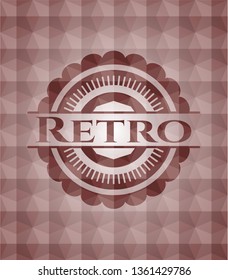 Retro red badge with geometric background. Seamless.