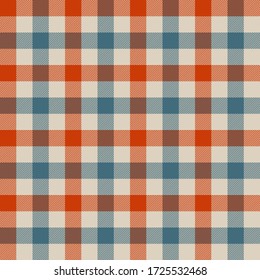 Retro Red, Beige and Blue colors Lumberjack plaid seamless pattern.Texture from rhombus/squares for-plaid,tablecloths, clothes, shirts, dresses, paper, bedding, blankets and other textile products.