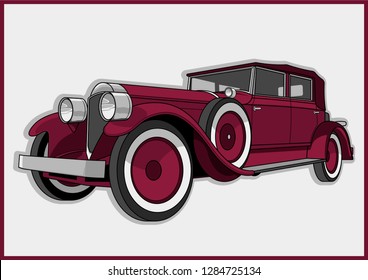 Retro Red Car From The Roaring Twenties