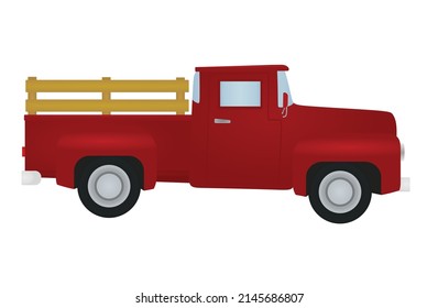 Retro red car. vector illustration