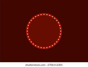 Ilustración plana de fondo de fondo de fondo de carpa circular roja retro