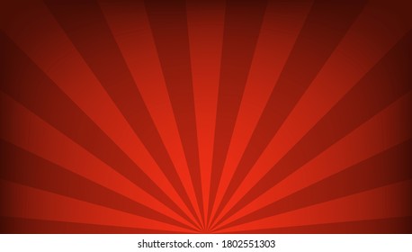 Retro red colored Sunburst background. Striped Burst banner design. Vector illustration.