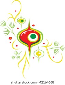 Retro Red Corner Embellishment