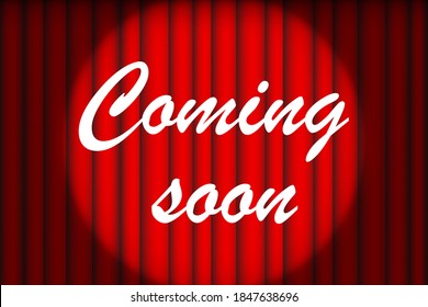 Retro red curtain, great design for any purposes. Vector background. 3d font on light backdrop. Stock image.