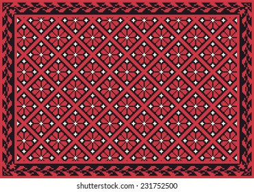 Retro red floral carpet