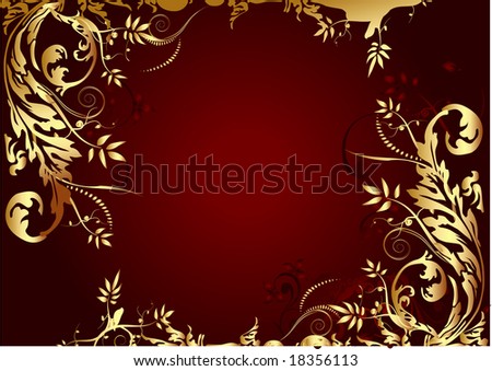 Retro red gold vector illustration