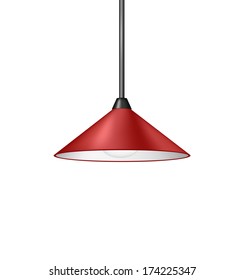 Retro red hanging lamp