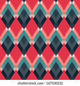 retro red rhombus seamless pattern