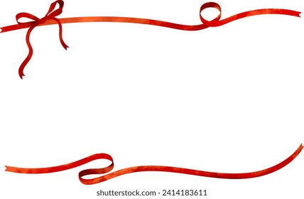 Retro Red Ribbon Frame Background Illustration
