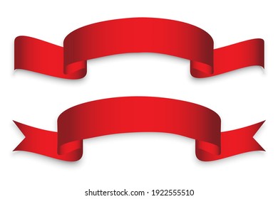 Retro red ribbons. Xmas background. Vector design template. Stock image. EPS 10.