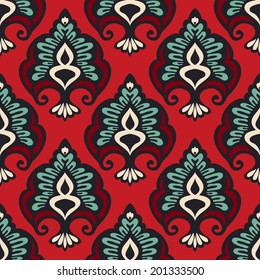 Retro red seamless pattern for fabric and wallpaper