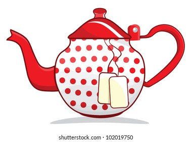Retro red teapot