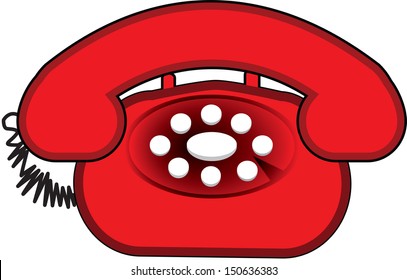 retro red telephone