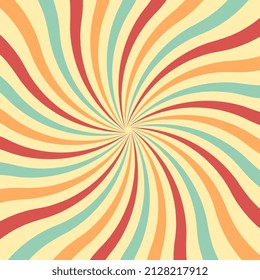 Retro red,yellow and blue pastel sunshine background vector. Abstract sunburst wallpaper for business website. banner social media advertising. Sweet candy