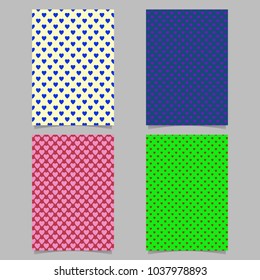 Retro repeating heart pattern brochure background set - love concept vector document graphic