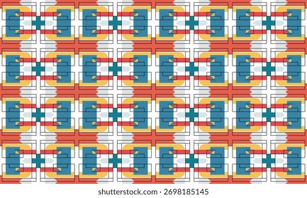 Retro Repeating Motif with Bold Stripes