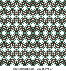 Retro Repetitive Wavy Line Pattern Ornament Background Art Illustration