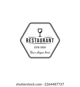 Retro restaurant logo design template