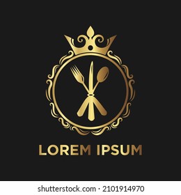 Retro-Restaurant-Logo Premium Vectorgold