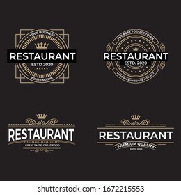 retro restaurant logo template collection