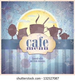 Retro restaurant menu card design template. Eps10.