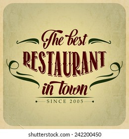 retro restaurant poster, illustration in vector format
