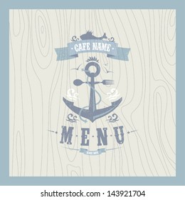 Retro restaurant seafood menu card design