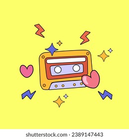 "Retro Resurgence Y2K Cassette Design" takes us on a nostalgic journey back to the turn of the millennium. This captivating illustration pays tribute to the iconic Y2K era, where cassette tapes were s