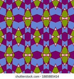 Retro rhombus elements vector seamless ornament wallpaper design. Lines grid. Endless backdrop.