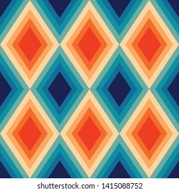 Retro Rhombus Seamless Pattern, Abstract Geometric Background Repeat Pattern for Textile Design, Fabric Printing, Fashion or Background 