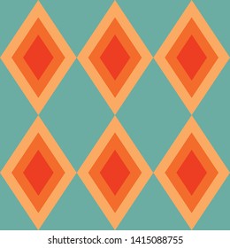 Retro Rhombus Seamless Pattern, Abstract Geometric Background Repeat Pattern for Textile Design, Fabric Printing, Fashion or Background 