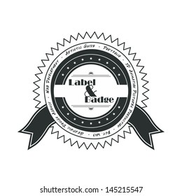 retro ribbon badge label