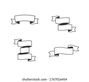 Retro Ribbon Banner Flag Icon Vector Illustration Background