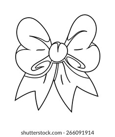 Retro Ribbon Bow Drawing